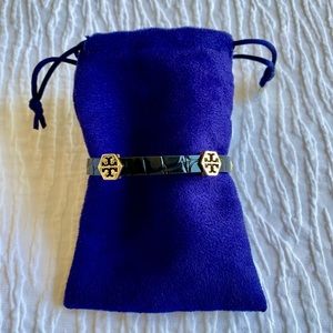 Tory Burch Hex Single Wrap Croc Bracelet